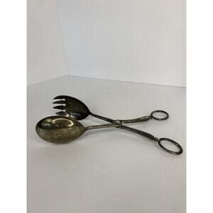 Vintage EALES 1779 Silverplated Salad Tongs Scissors Italy